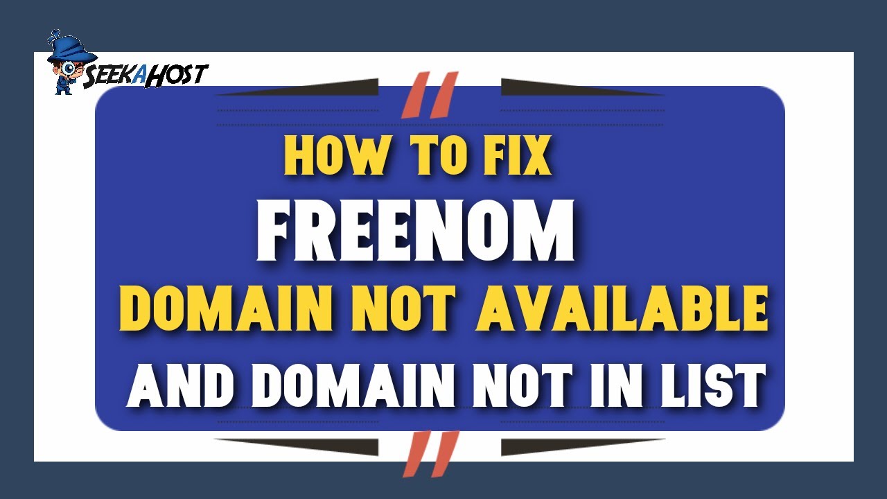 Fix Freenom Domain Not Available or Domain not in List.