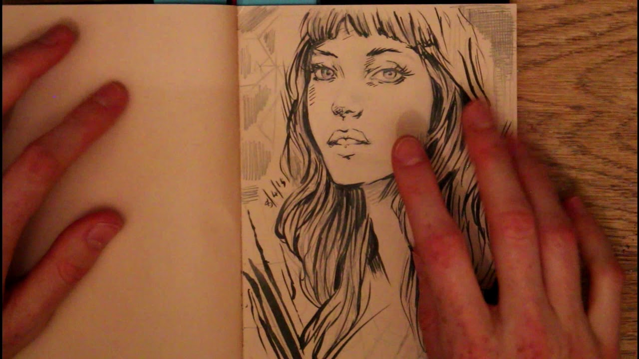 ASMR Sketchbook Flick Through - Whispered