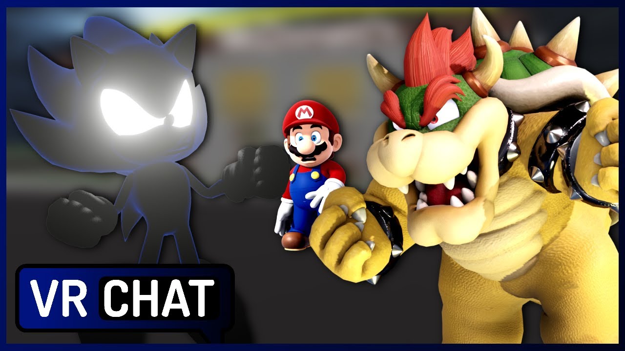 Mario encounters Dark Sonic in VR Chat