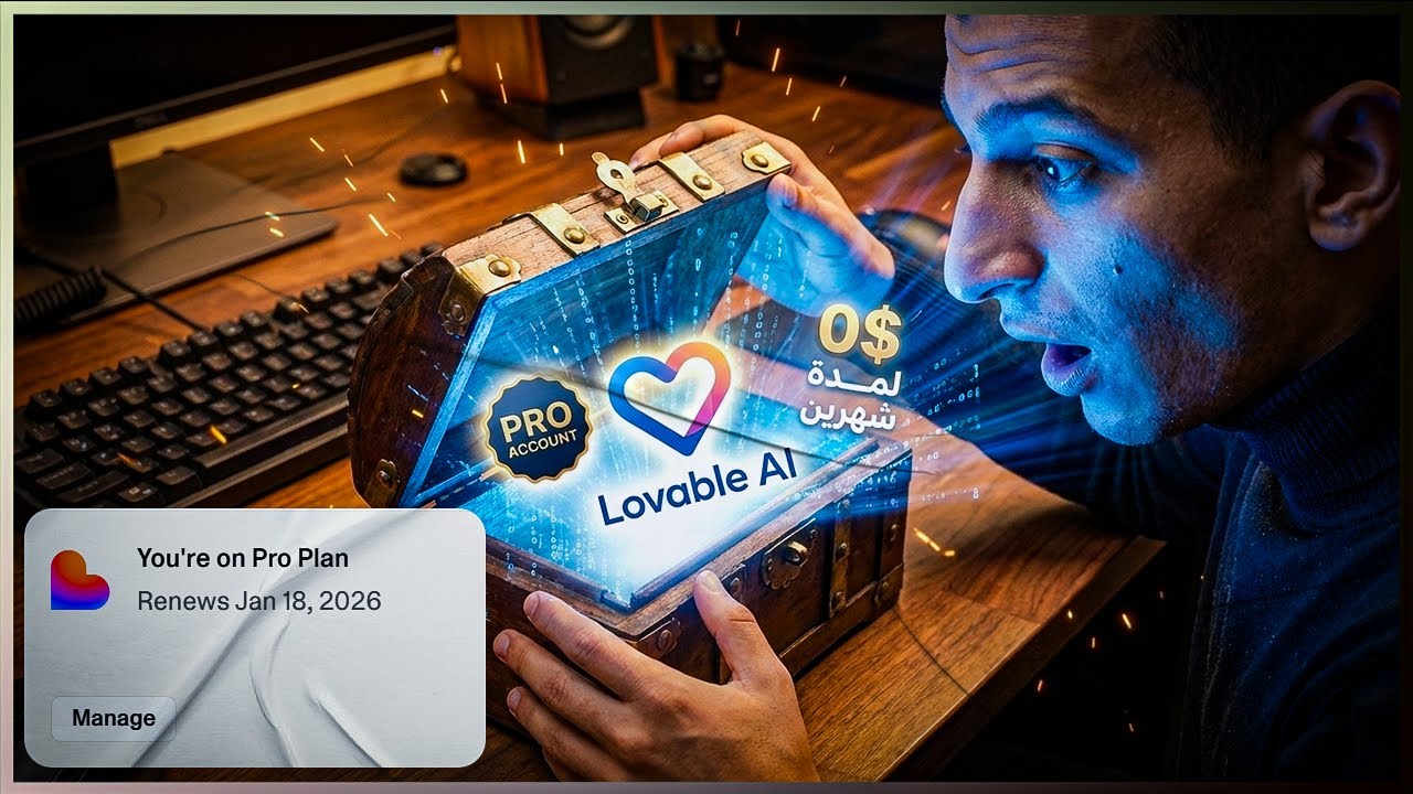 حساب Lovable Pro شهرين مجاناً 😱 بدون بطاقة حقيقية