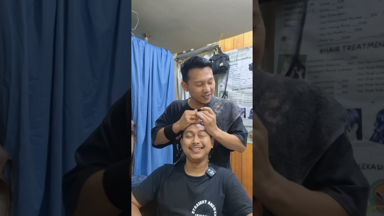 BANG ASRULAN ,DEMI AYANG BEB,RELA GUYS ,RAMBUT GONDRONGNYA DI POTONG+ HEAD MASSAGE