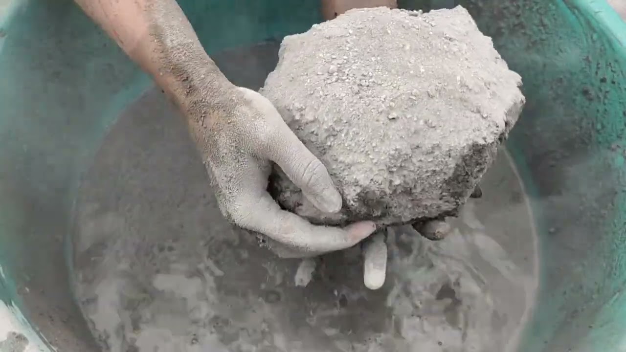Gritty sand cement with white stones ||As Asmr||