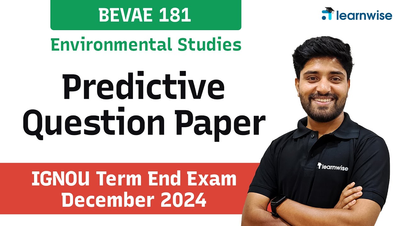 BEVAE 181 | Environmental Studies | IGNOU TEE December 2024 Predictive Questions Discussion #ignou
