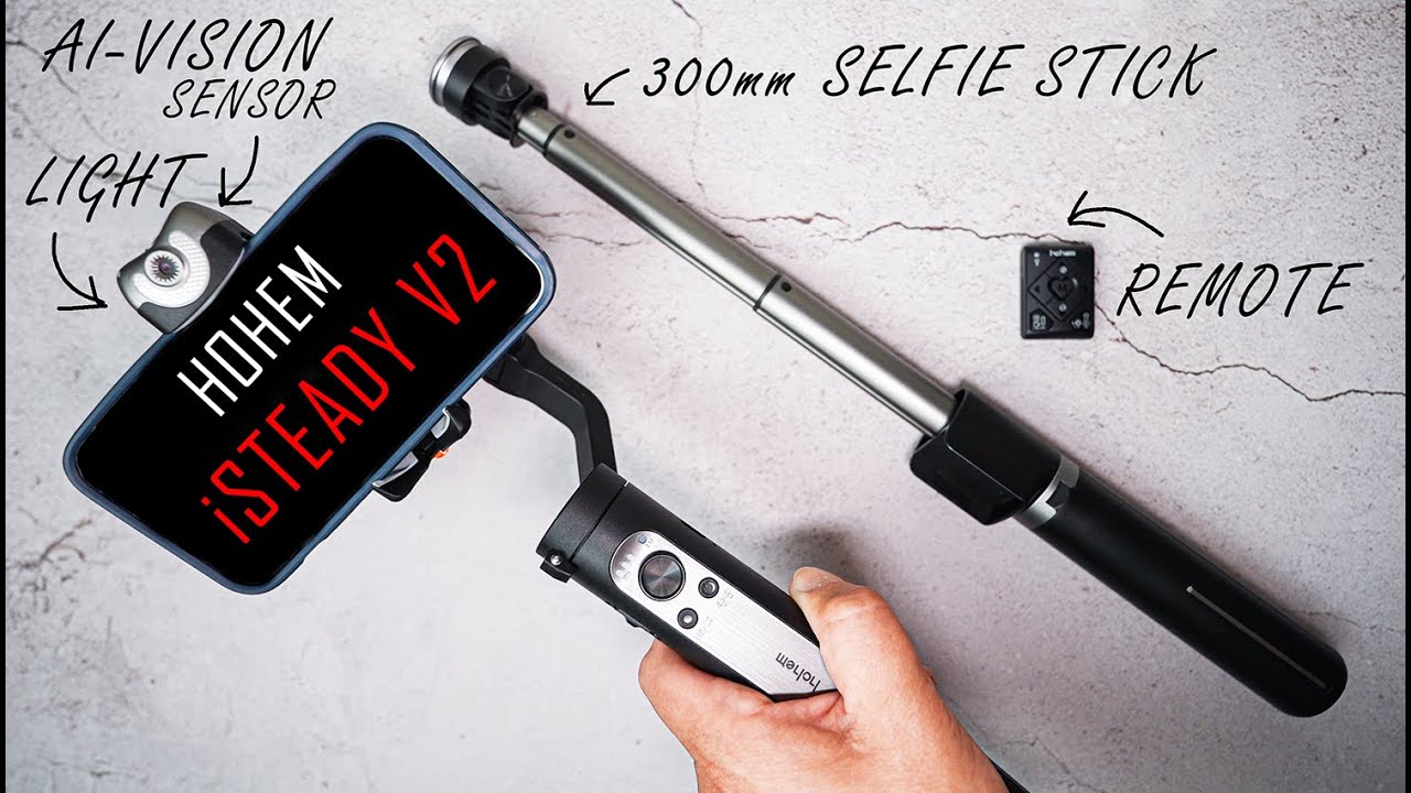 A MUST SEE! FIRST AI-Tracking 3-Axis SMARTPHONE GIMBAL with LED LIGHT and REMOTE! Hohem iSteady V2