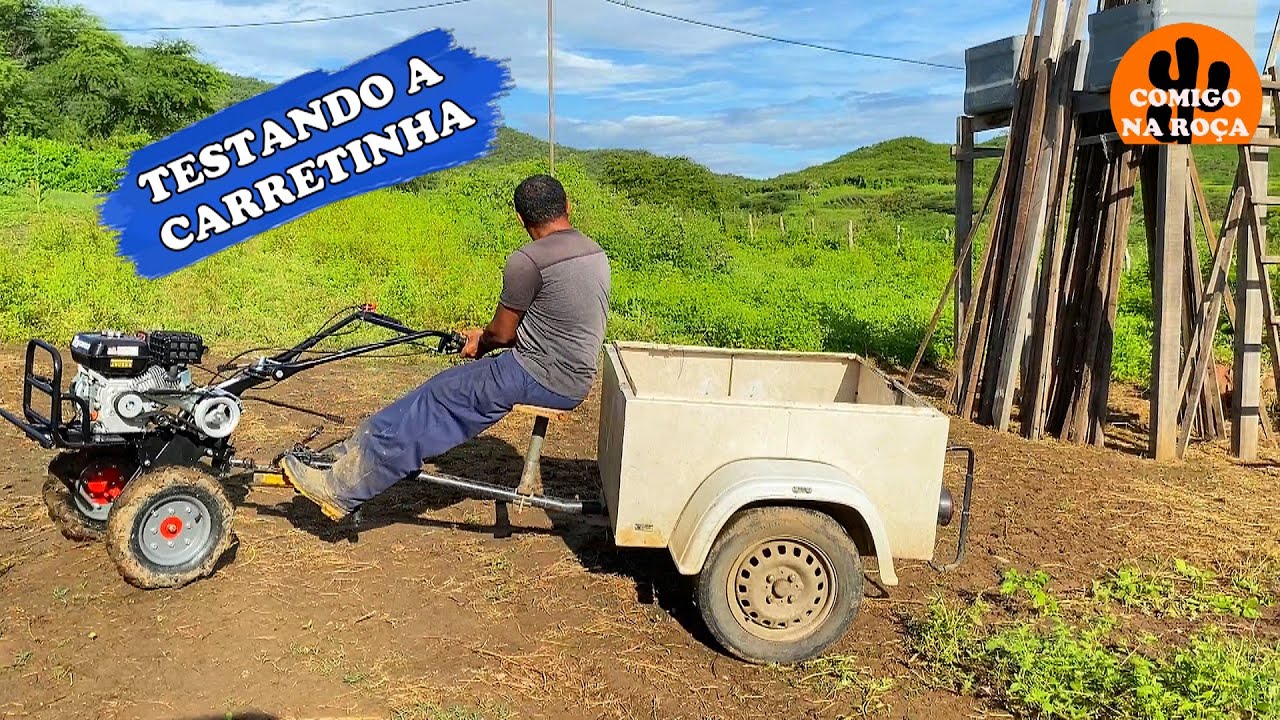 TESTANDO A CARRETINHA DO CARRO NO MOTOCULTIVADOR, "TRATORITO",  TOYAMA TT90RXPU