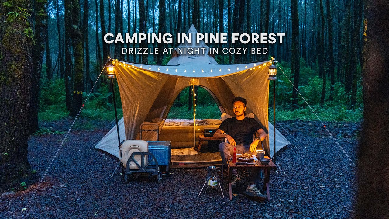 Solo Camping #116 | Tenda yang nyaman dengan EcoFlow River 2, memasak steak dan saus jamur, ASMR