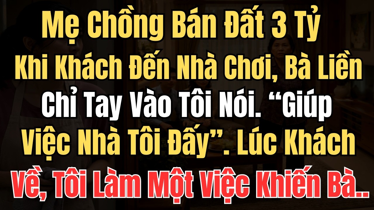 Mẹ Chồng Bán Đất 3 Tỷ, Khách Đến Nhà, Bà Liền Chỉ Tay Vào Tôi Và Nói: “Giúp Việc Nhà Tôi Đấy” Lúc