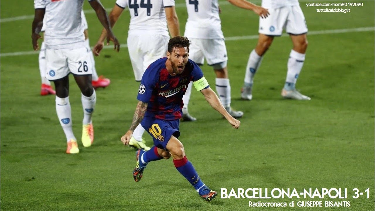 BARCELLONA-NAPOLI 3-1 - Radiocronaca di Giuseppe Bisantis (8/8/2020) da Rai Radio 1