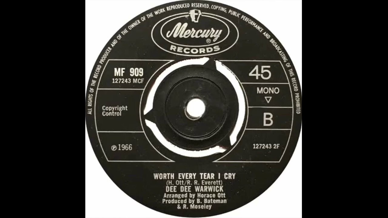 Dee Dee Warwick - Worth Every Tear I Cry - UK Mercury Records released 1966