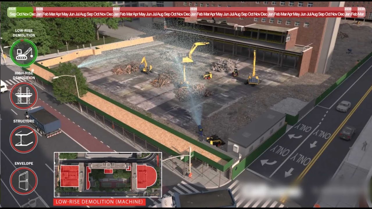 NYC Demolition & High Rise Construction Sequence Animation