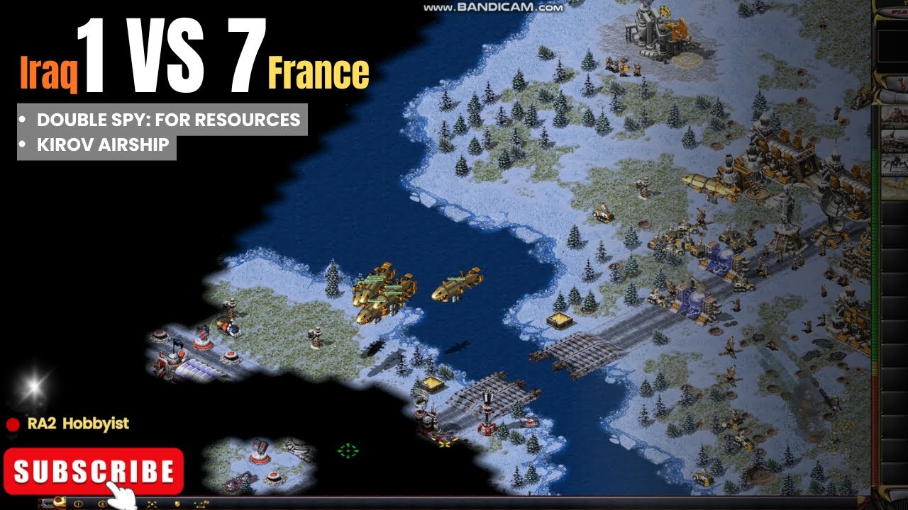 When Kirovs Rule the Sky – Grand Cannons Are USELESS | 1 Iraq vs 7 France | Red Alert 2