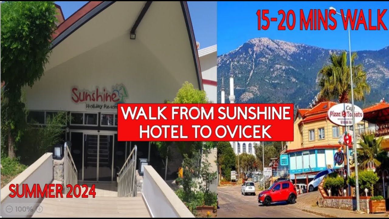 Walk from Sunshine Holiday Resort to Ovicek town Turkey #turkey