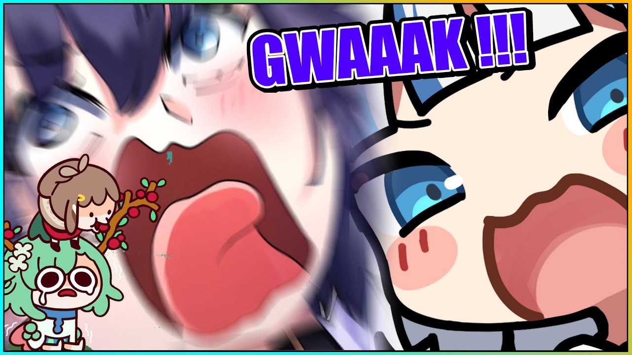 Gura got Sweaty from Laughing as she heard Kronii's Screams in the Background - Devour Collab