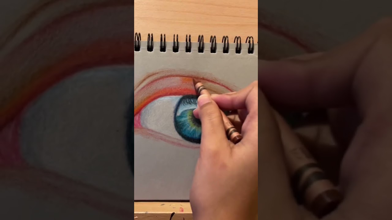 Realistic drawing with crayons?! #shorts