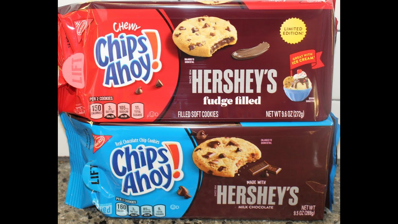 Chewy Chips Ahoy Hershey’s Fudge Filled & Original Chips Ahoy with Hershey’s Milk Chocolate Cookies