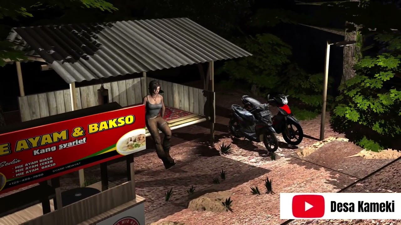 Tukang Mie Ayam Berani Menghampiri Cewek Tengah Malam..Ternyata | Animasi Horor 3D Karya Anak Bangsa