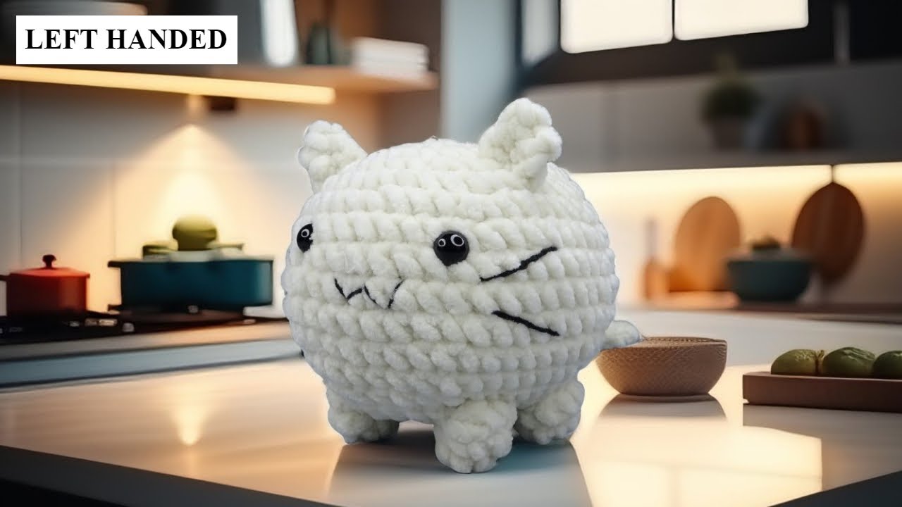 LEFT HANDED | How To Crochet Chunky Cat Tutorial | Super Easy | Step By Step