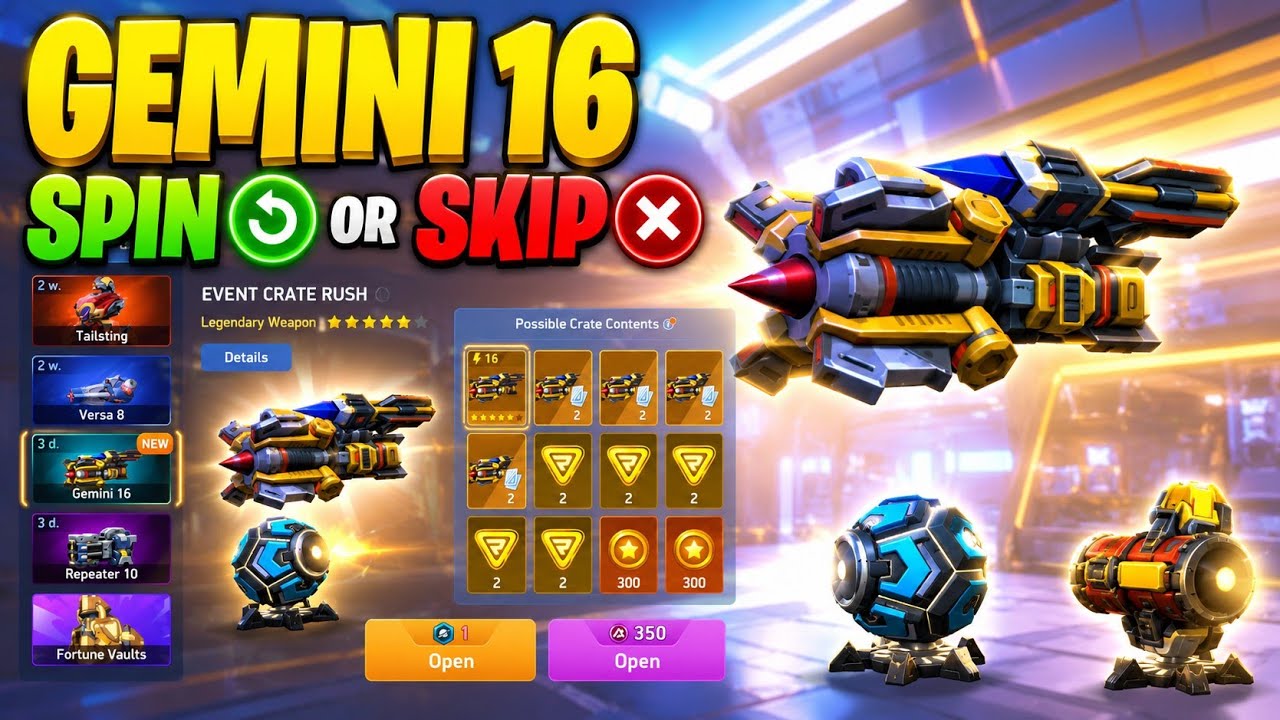 Mech Arena GEMINI 16 Crate Rush &ndash; Is It Worth It? Should You Spin or Skip? 🤔