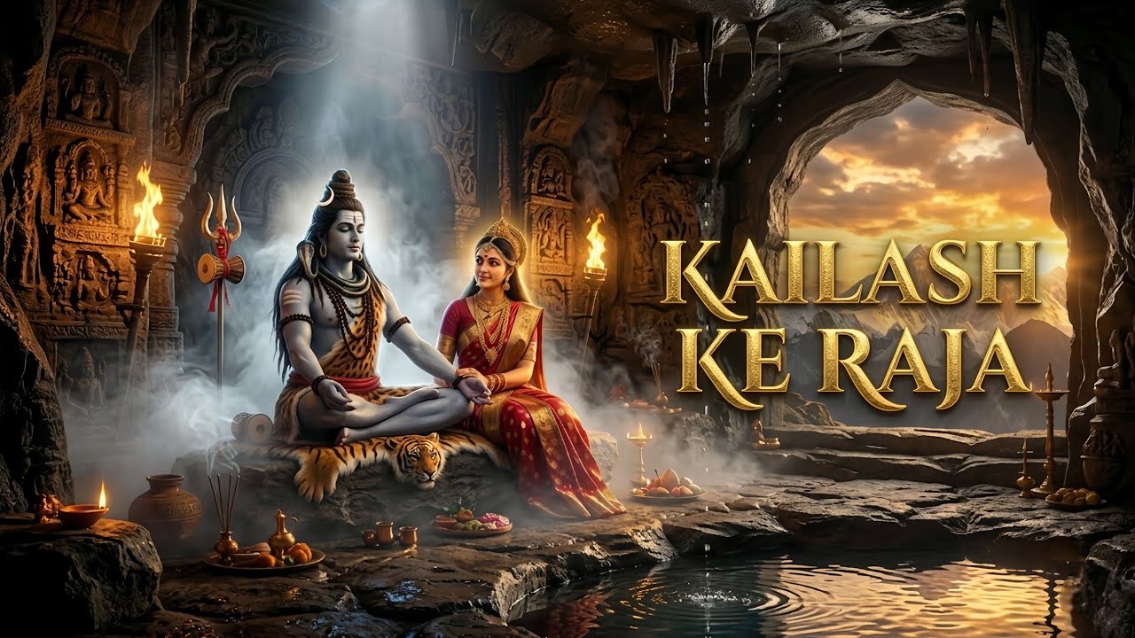 Kailash Ke Raja 👑 - Shiv Ji aur Maa Parvati 🩵 Bhajan - Hindi Bhajan - #trending #shivji #mahadev 