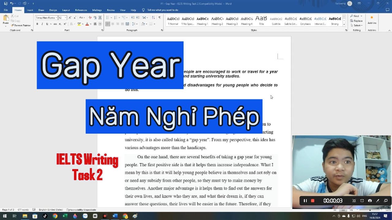 #8 Gap Year | Task2 Writing | IELTS Writing | Kids Song Ngữ