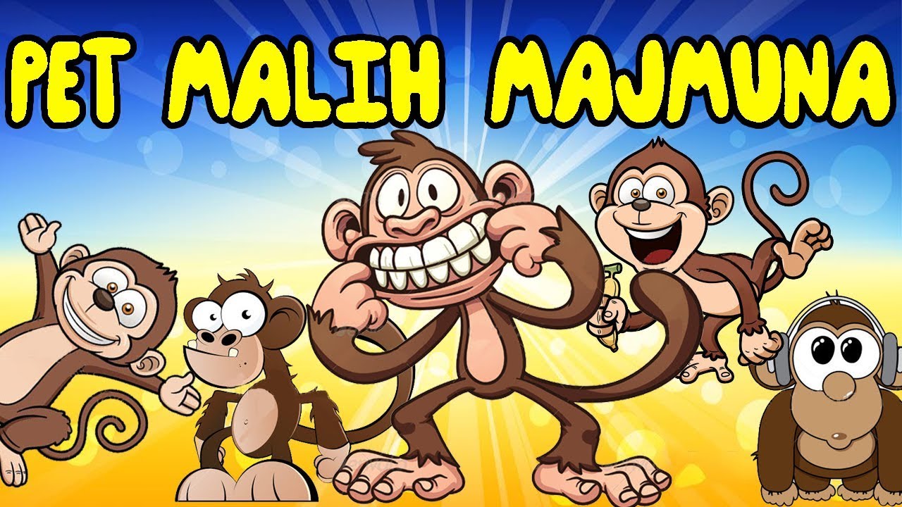 Pet malih majmuna - Pesme za decu | Dečije pesmice | Pesme za decu o životinjama Five little monkeys