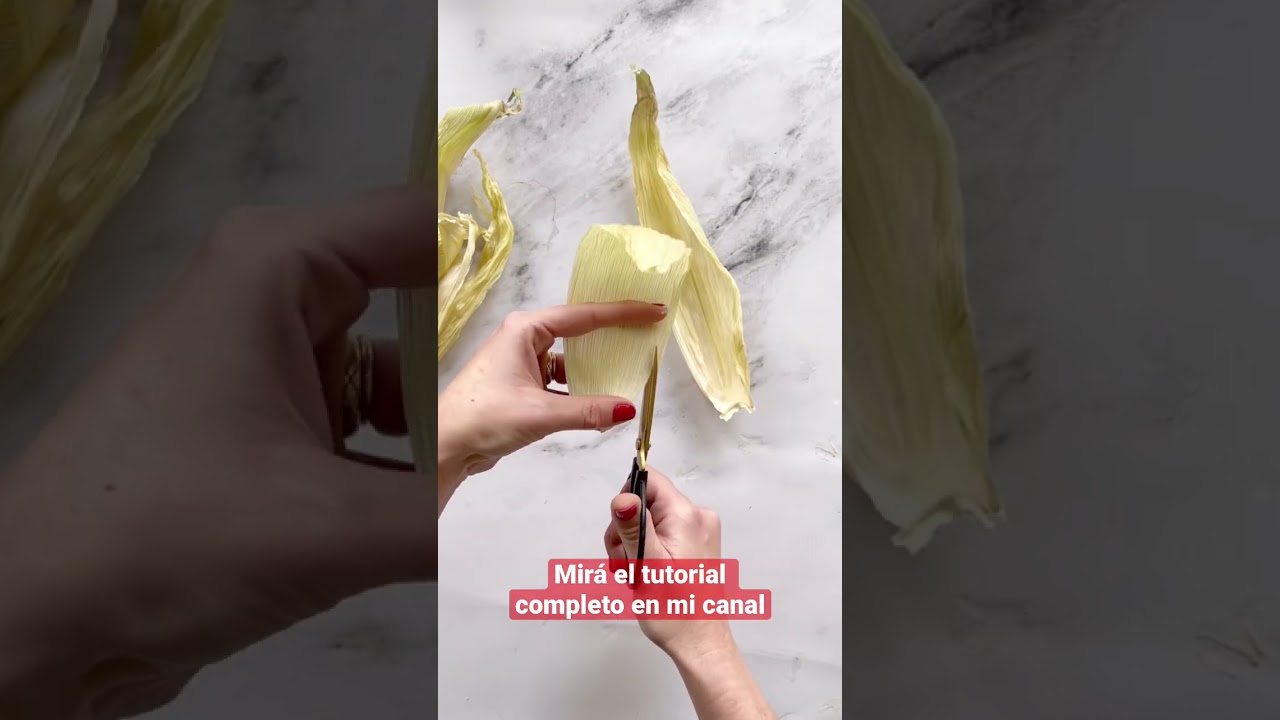 🌽Flores con chala de choclo / decorar reciclando / tutorial diy #shorts #diy #craft #decodiy