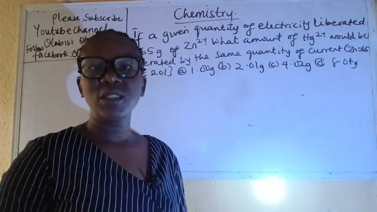 CALCULATION IN ELECTROLYSIS (JAMB, WAEC)#education #chemistry #highschoolchemistry #jamb #science
