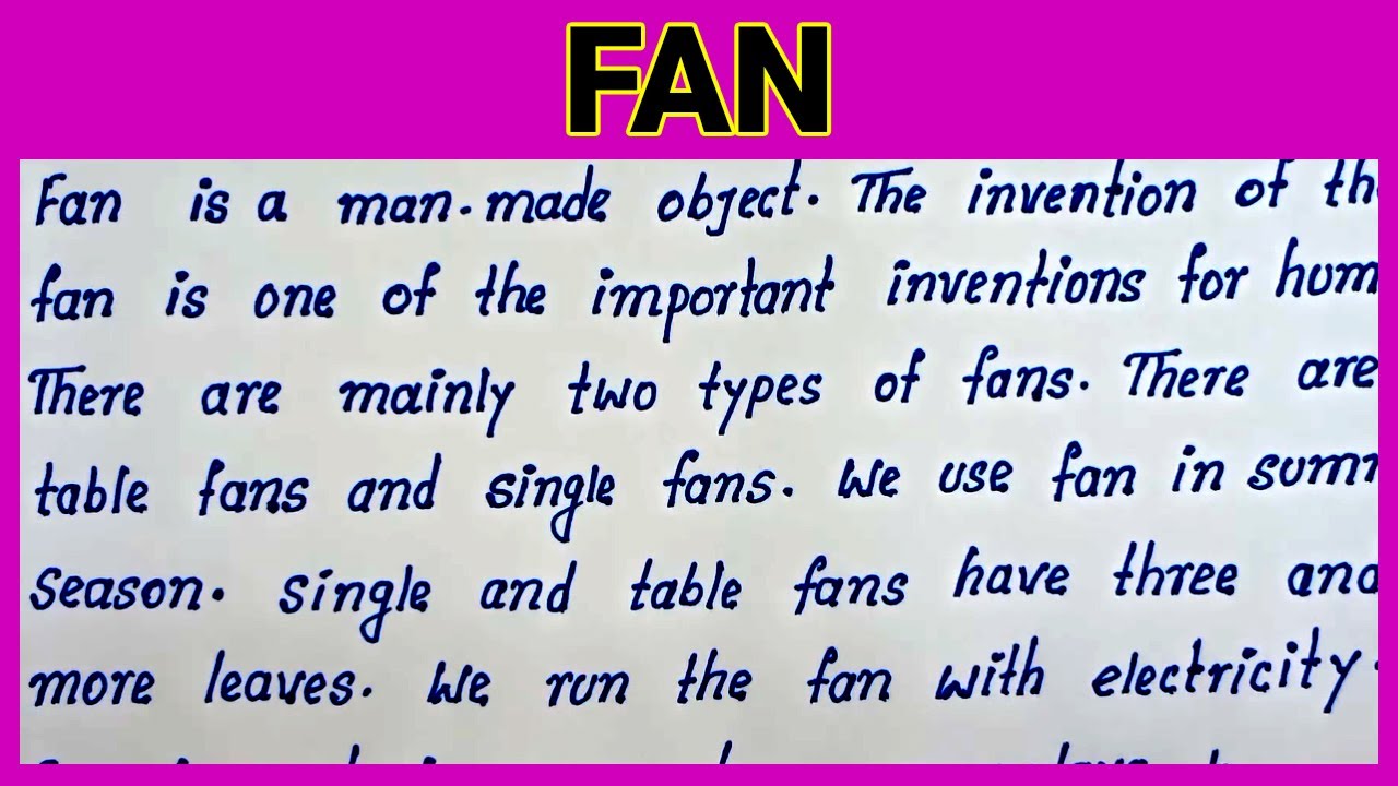 English Essay on Fan |How to write English Essay on FAN |FAN English Essay | Write English Essay Fan