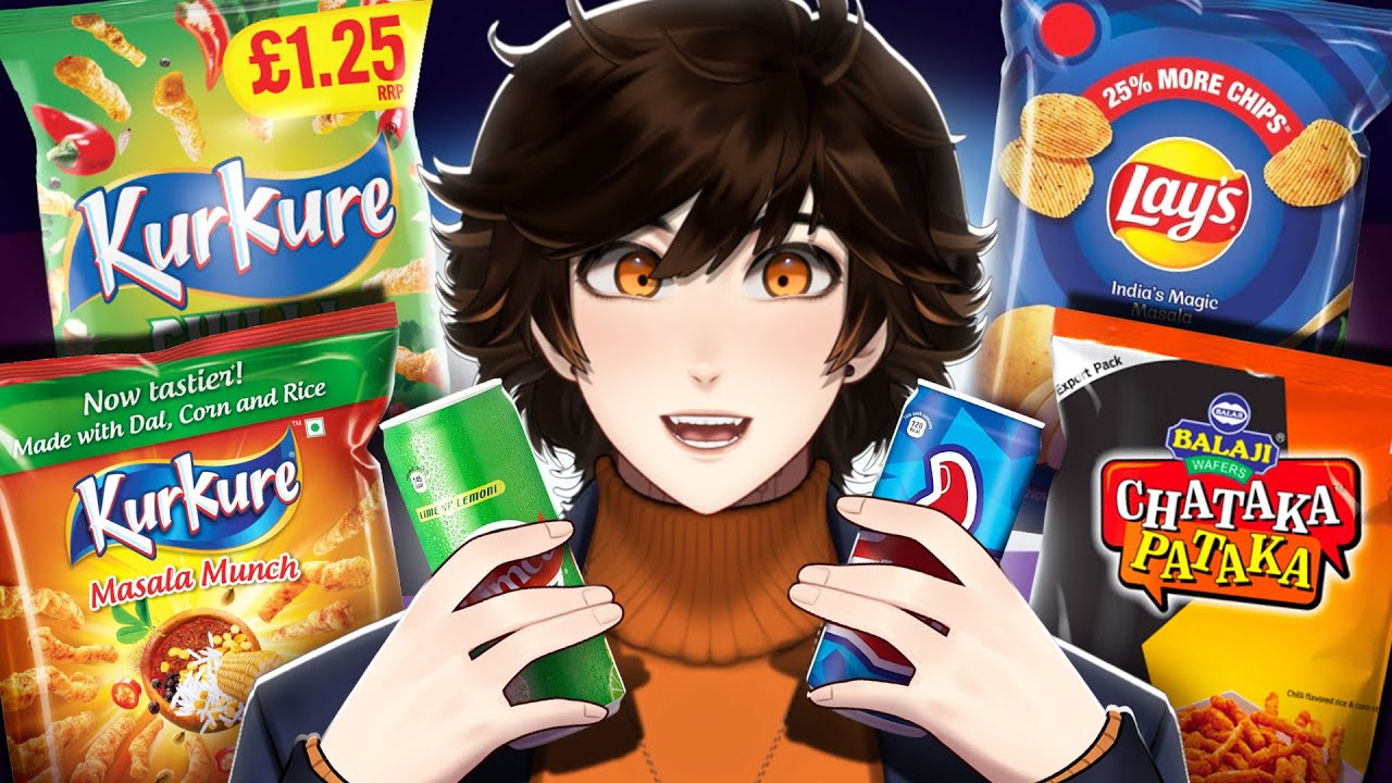 British VTuber Tries INDIAN SNACKS