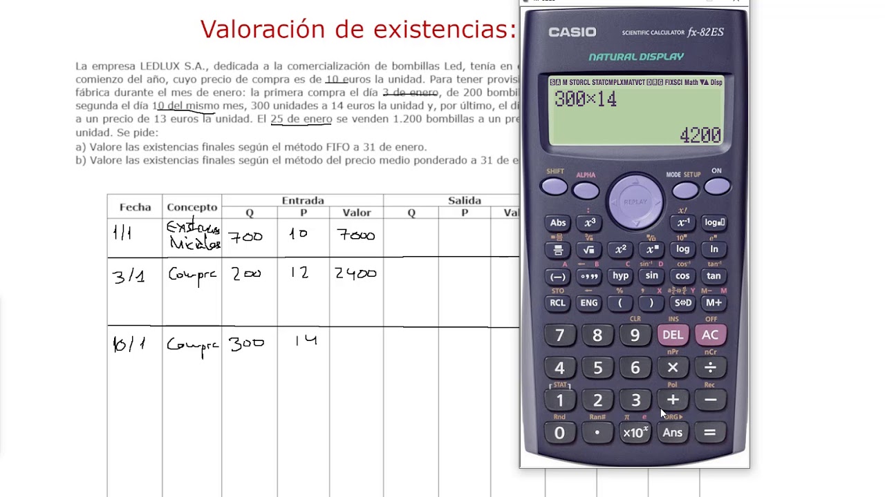 Tema 4: Valoración de existencias, método FIFO