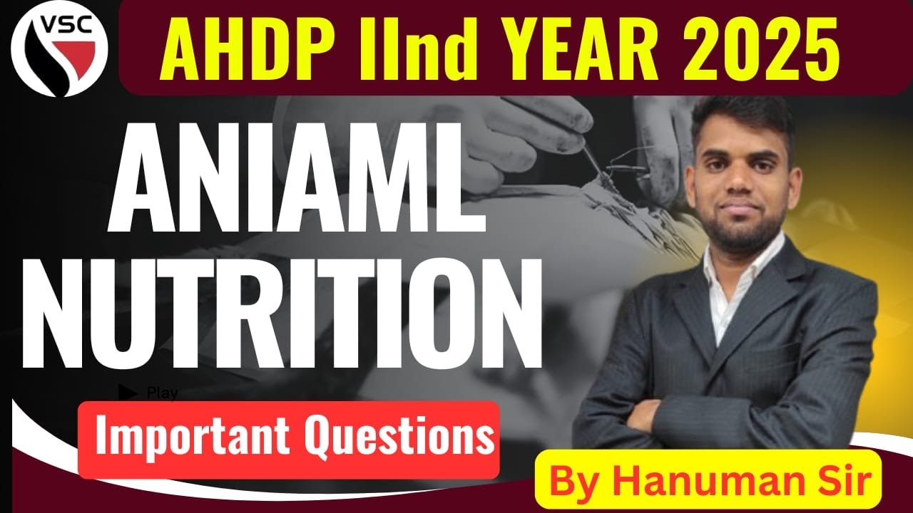 Ahdp 2nd Year 2025 | Animal Nutrition | Ahdp 2d Year Old Paper Solution | By Hanuman Sir