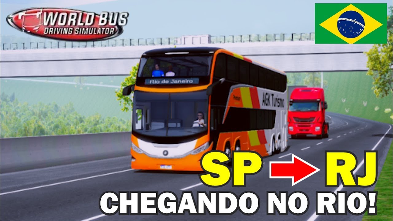 TRABALHANDO COMO MOTORISTA - Viagem de Ônibus de SÃO PAULO para o RJ | World Bus Driving Simulator