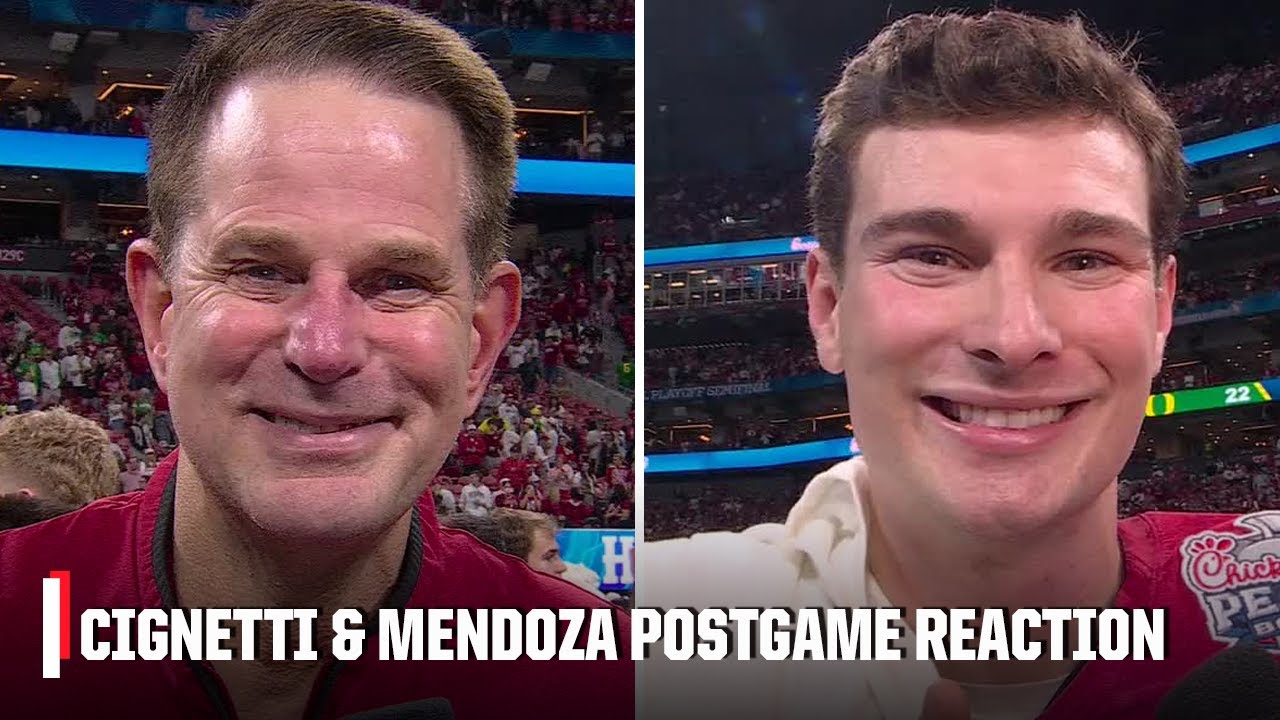 Curt Cignetti and Fernando Mendoza react to Indiana&rsquo;s win vs. Oregon | ESPN College Football