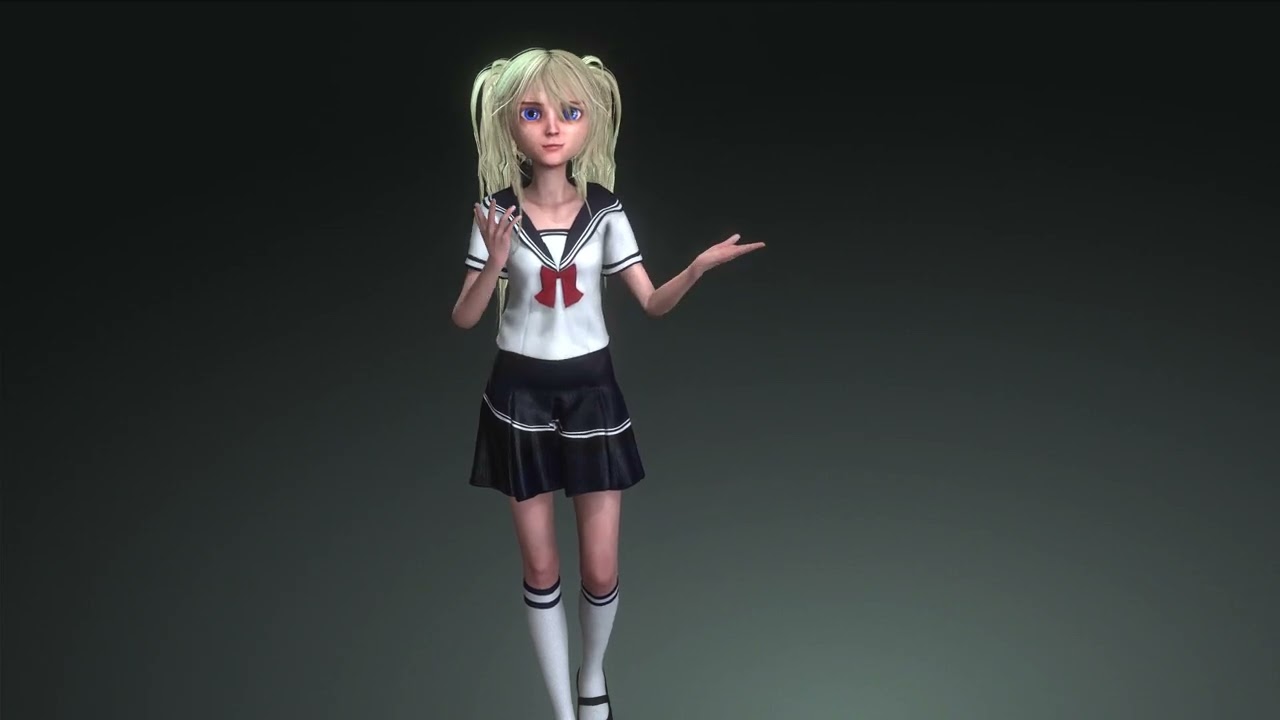 Girl School ANIME - Download Girl Character 3D Model