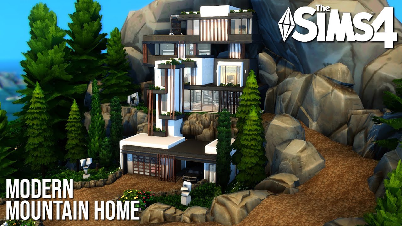 Turning My Boyfriend's Shell Into This Egotistic Father's Dream Modern Mountain Mansion! The Sims 4