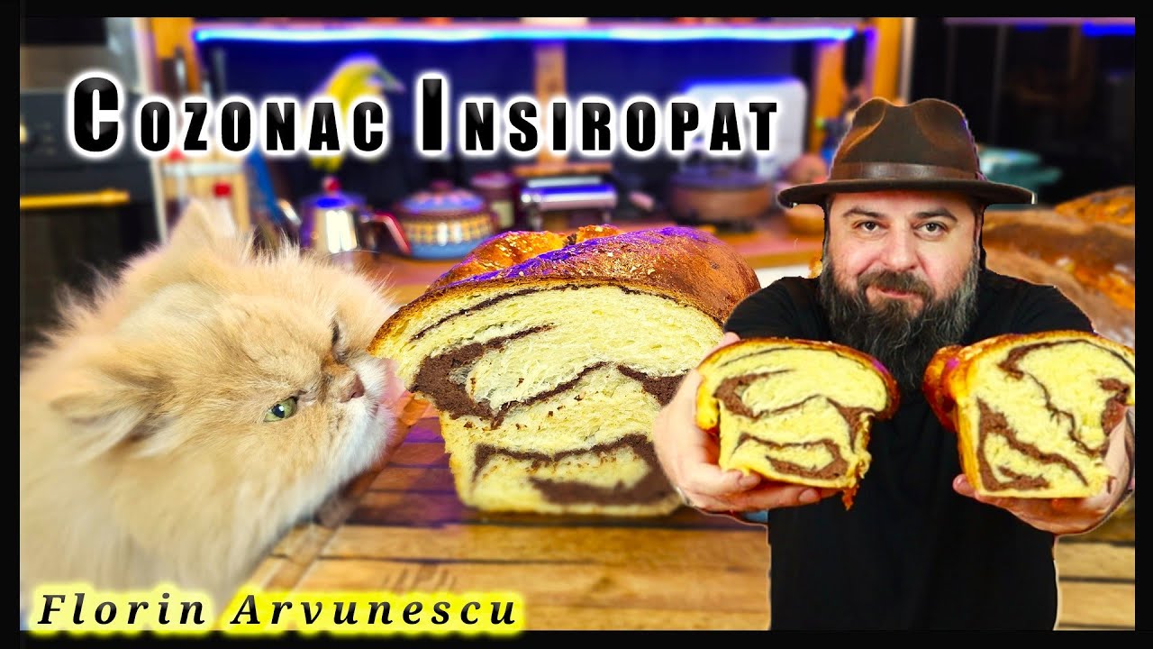 Cozonac Insiropat cu Aluat Dospit la Rece - Cozonac Pufos cu Nuca si Cacao