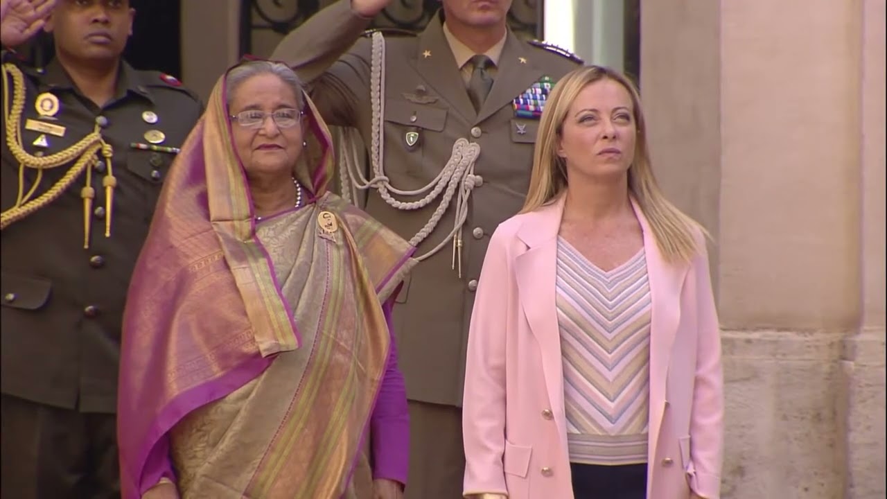 Il Presidente Meloni incontra il Primo Ministro della Repubblica Popolare del Bangladesh (25.07.23)