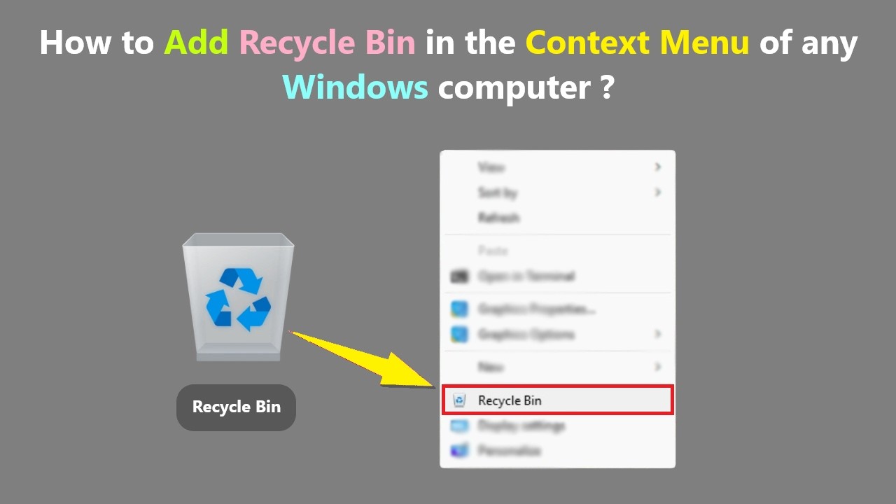 Как добавить корзину в контекстное меню любого компьютера с Windows?