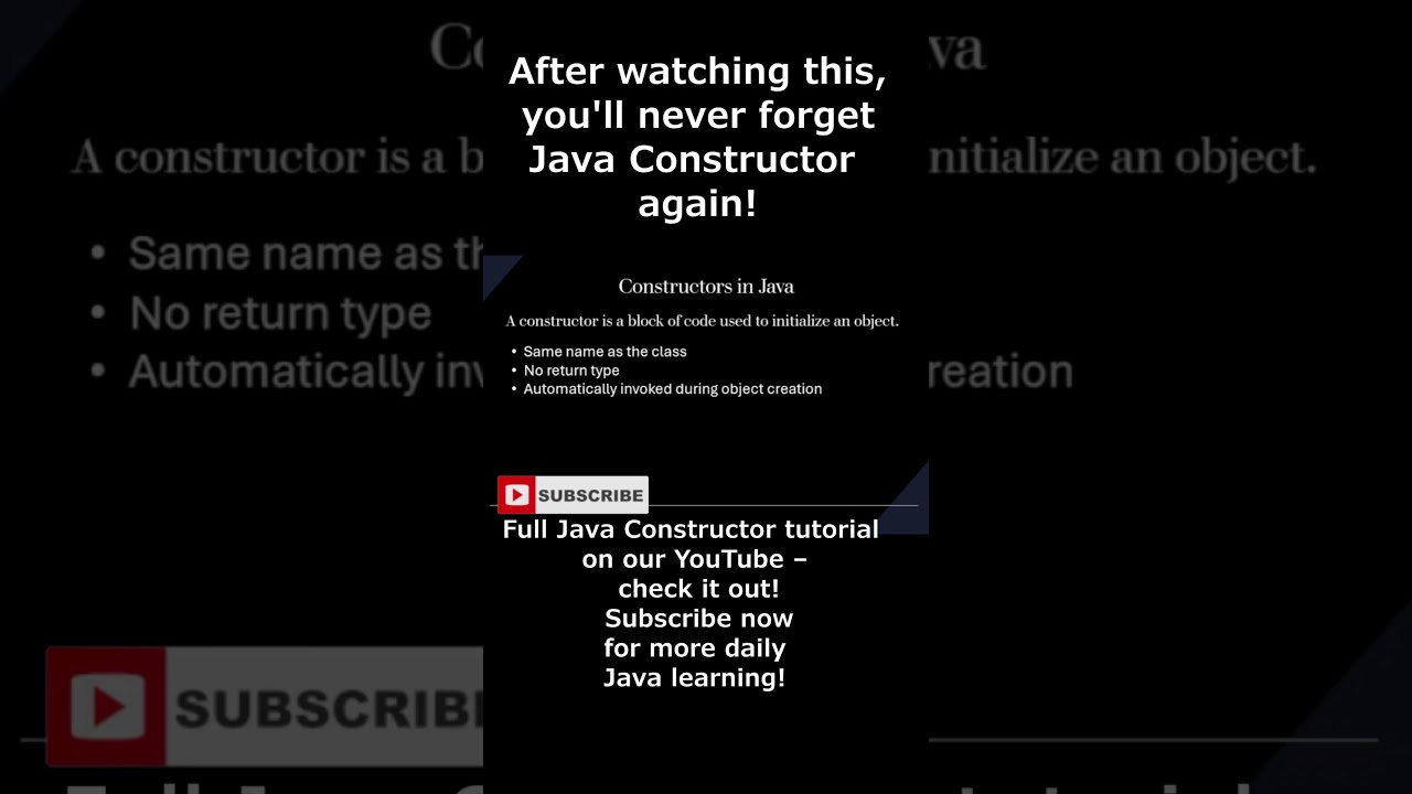 Java Constructor Explained in 60 Seconds | Never Forget Again! #hindicodeclass #coding #javaee