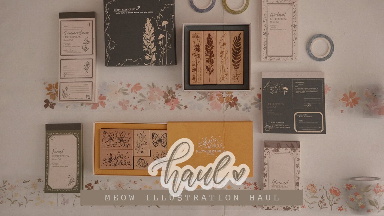 329 STATIONERY HAUL; from Meow Illustrations; notepads, stamps and PET tapes