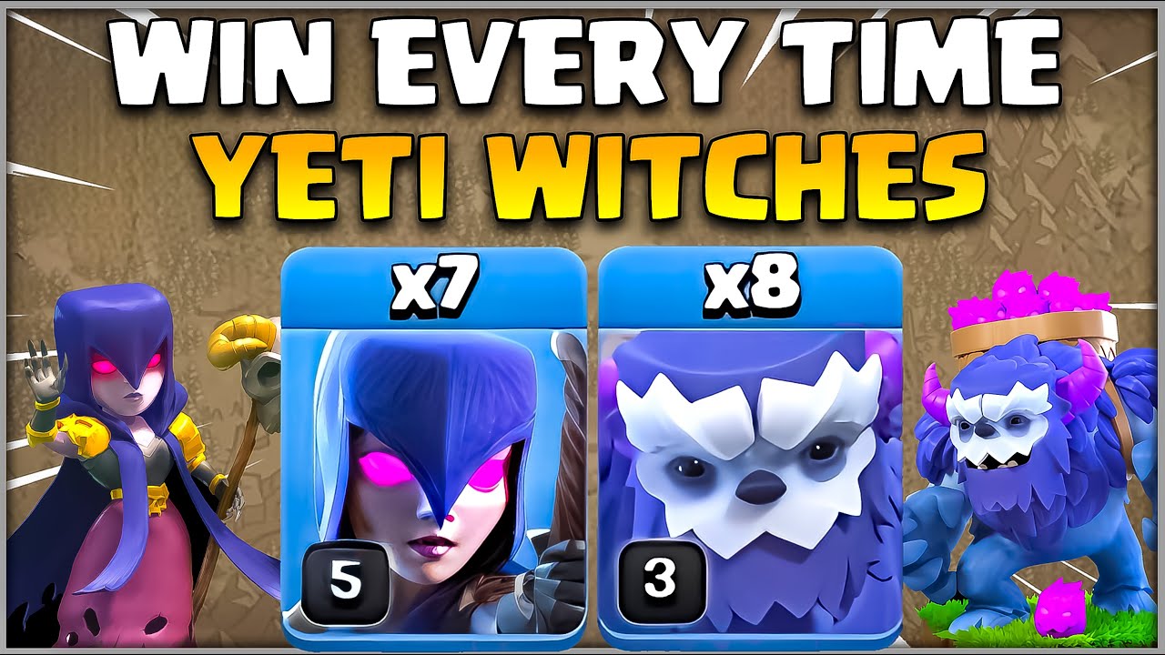 WIN EVERY TIME | Th13 Yeti Witch Attack Strategy | Best Th13 Attack Strategy CoC