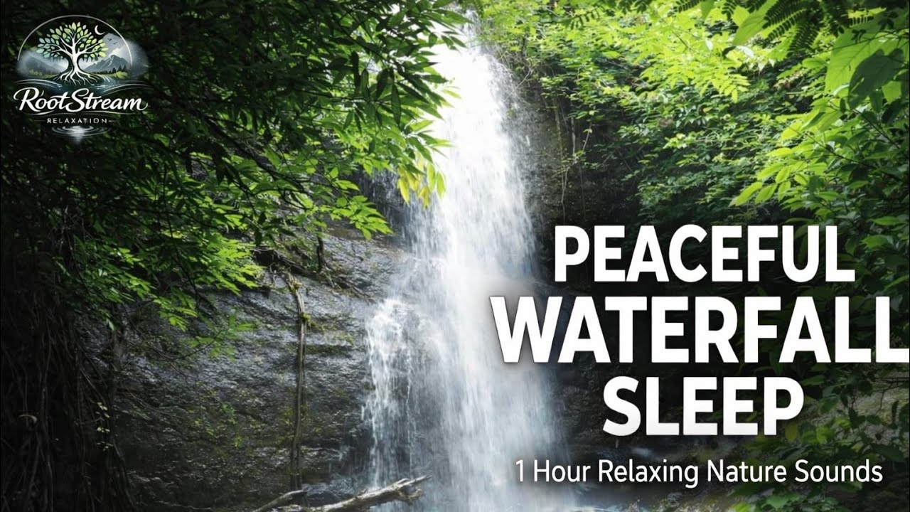1 Hour Peaceful Waterfall Sounds for Sleep, Relaxation & Focus | Natural White Noise