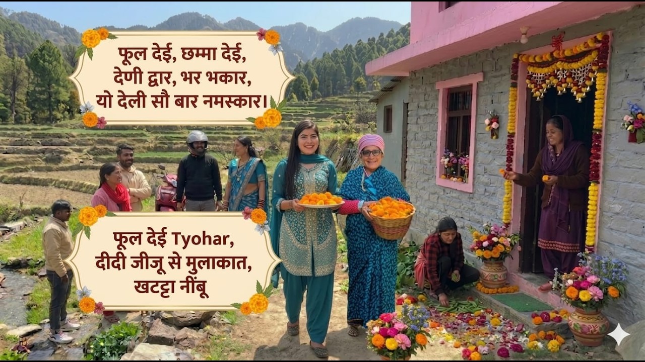 उत्तराखंड का लोक पर्व फूलदेई 🌸✨ | दीदी-जीजाजी से मुलाकात और मटर-तुड़ाई की मेहनत! 🌿🚜