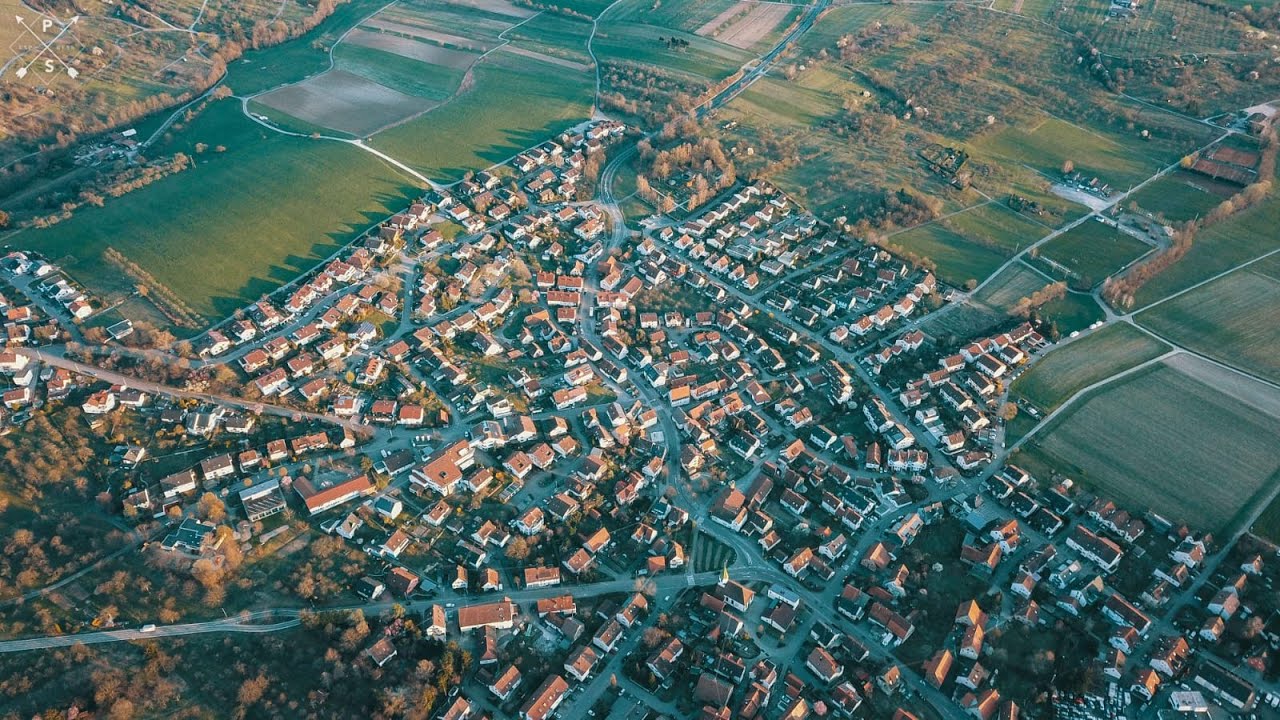 4K Drone Footage - Bird's Eye View Hertmannsweiler, Winnenden Germany