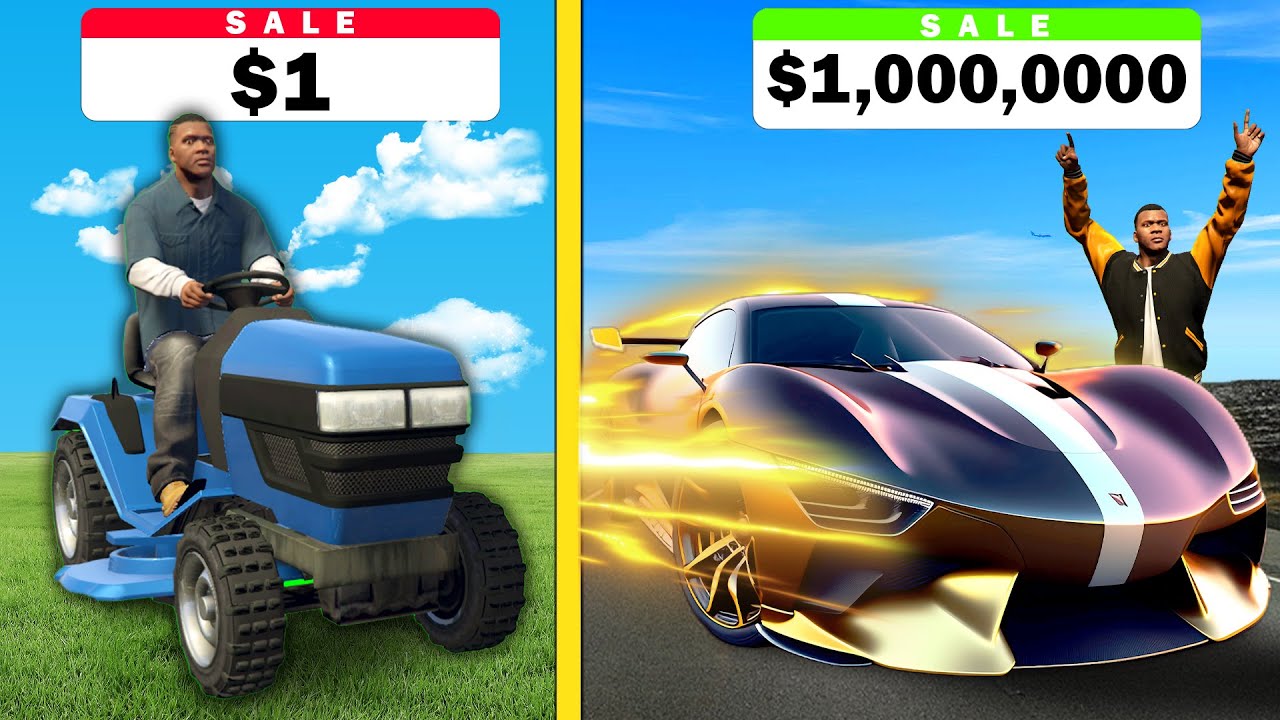 $1 CAR to $1,000,000,000 ULTIMATE CAR in GTA 5