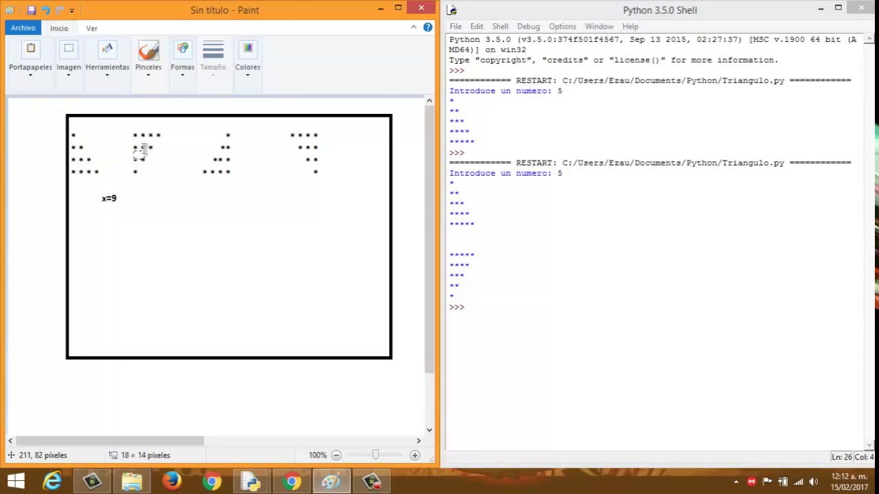 Como dibujar Triangulos Rectangulos en Python 3.5