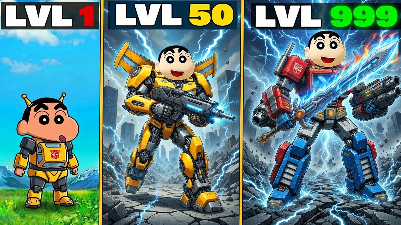 Franklin Shinchan⚡Controlling Transformers Shinchan Levelup Hero Suit Upgrade🔥In GTA 5 Telugu
