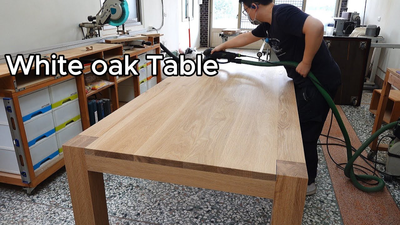 大桌腳白橡木餐桌/White oak Table