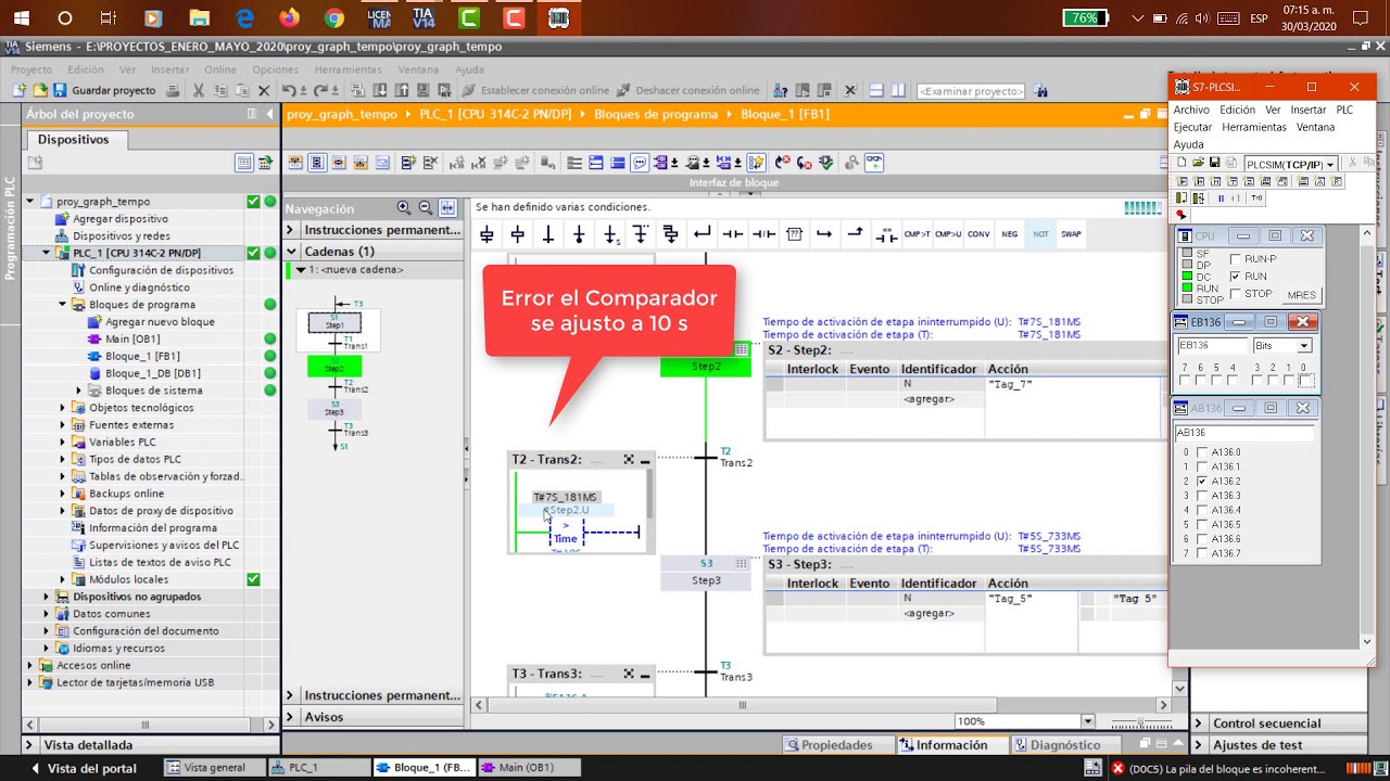 USO DE TEMPORIZADORES UTILIZANDO PROGRAMACIÓN GRAFCET