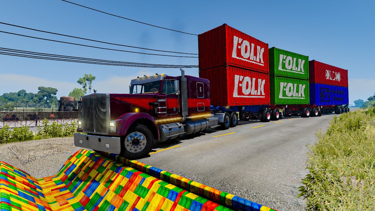 Trucks vs Upside Down Speed Bumps | BeamNG.DRIVE